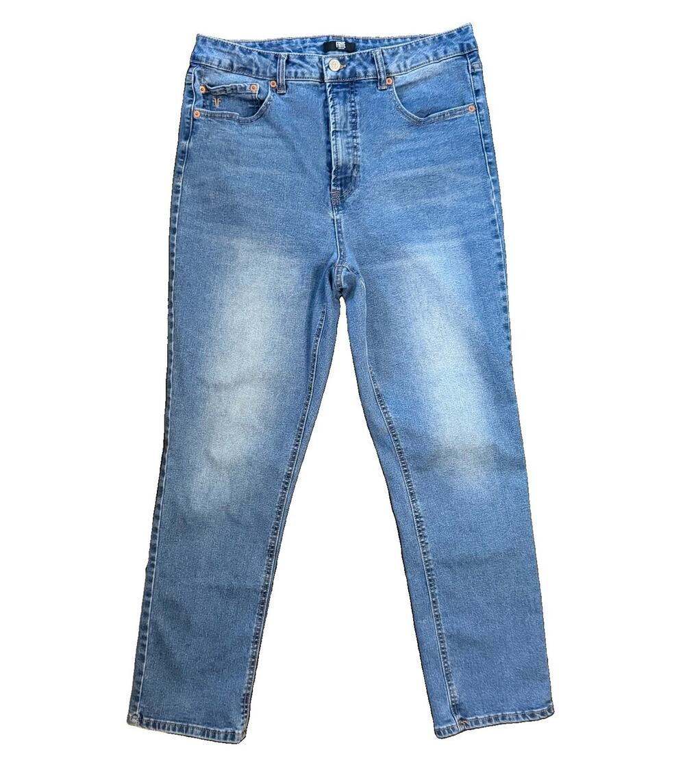 Frye Womens High Rise Straight Leg Jeans Medium Wash Blue Denim Size 12/31
